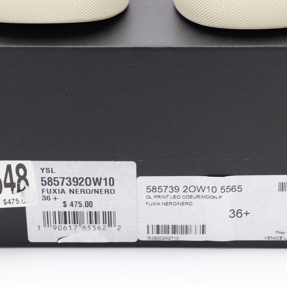 NIB Yves Saint Laurent Venice Pink Black Leopard Print Low-Top Slip-On Sneakers - Picture 8 of 10